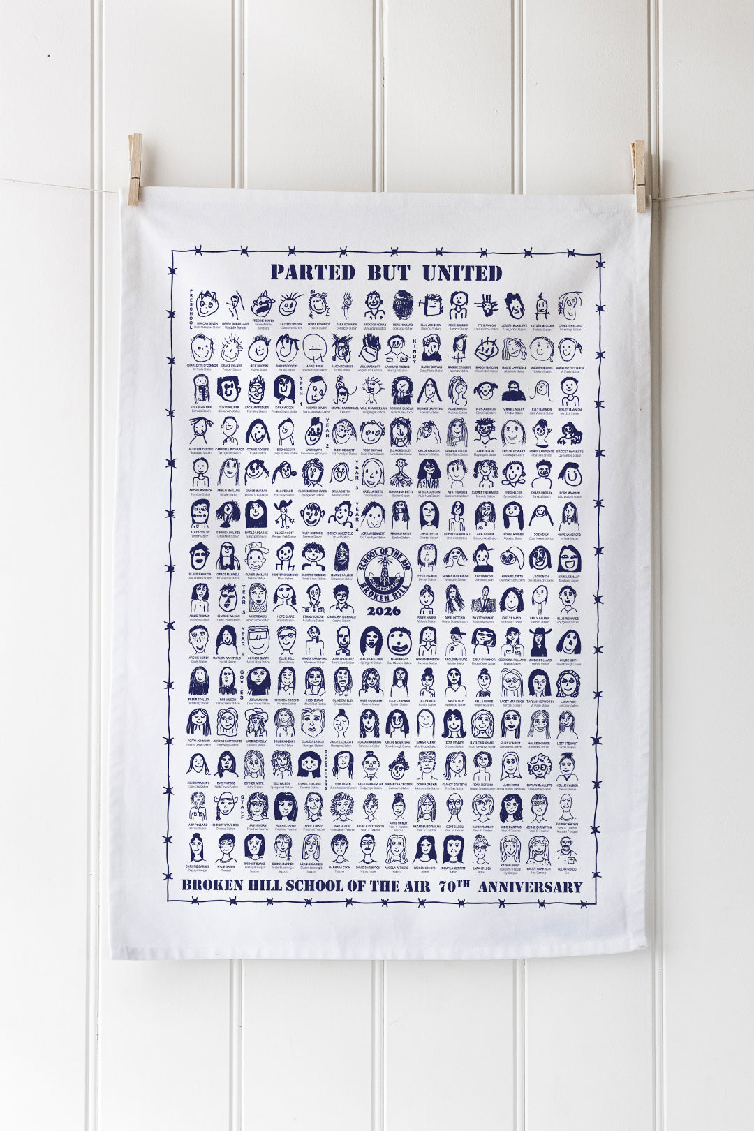 Commemorative Tea Towel -  Faces of Broken Hill School of the Air